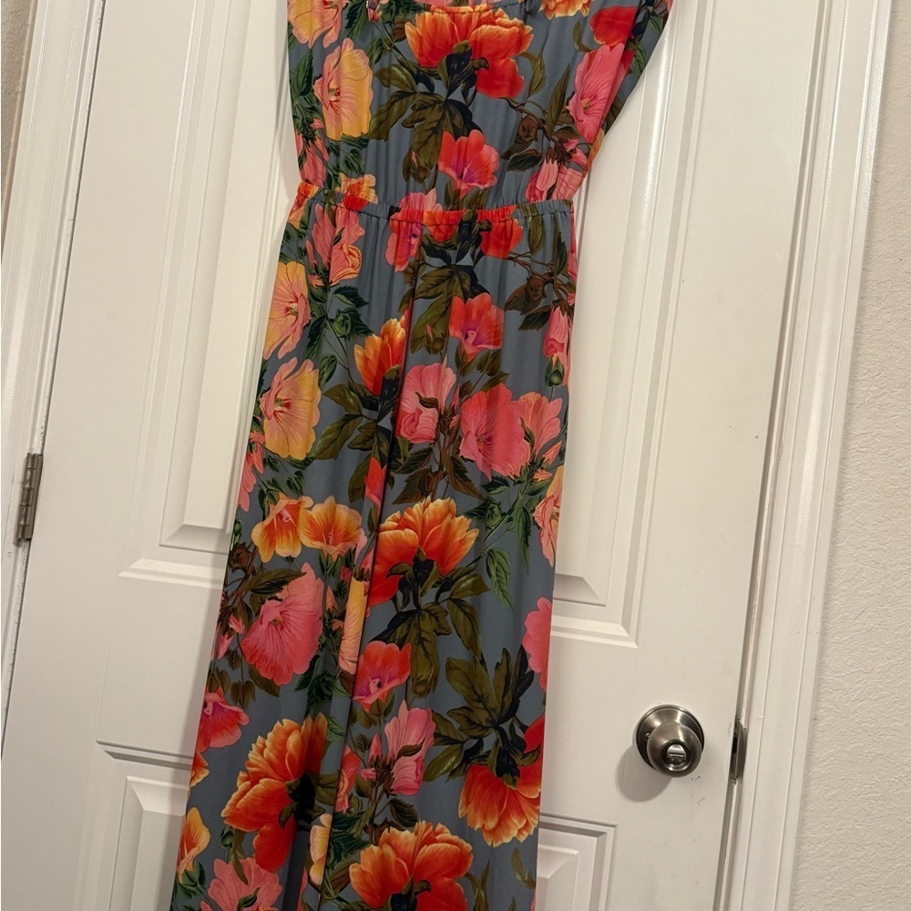 Show Me Your MuMu Womens Jennifer Jumpsuit Floral Sz M Halter Neck Wide Leg - Picture 5 of 11